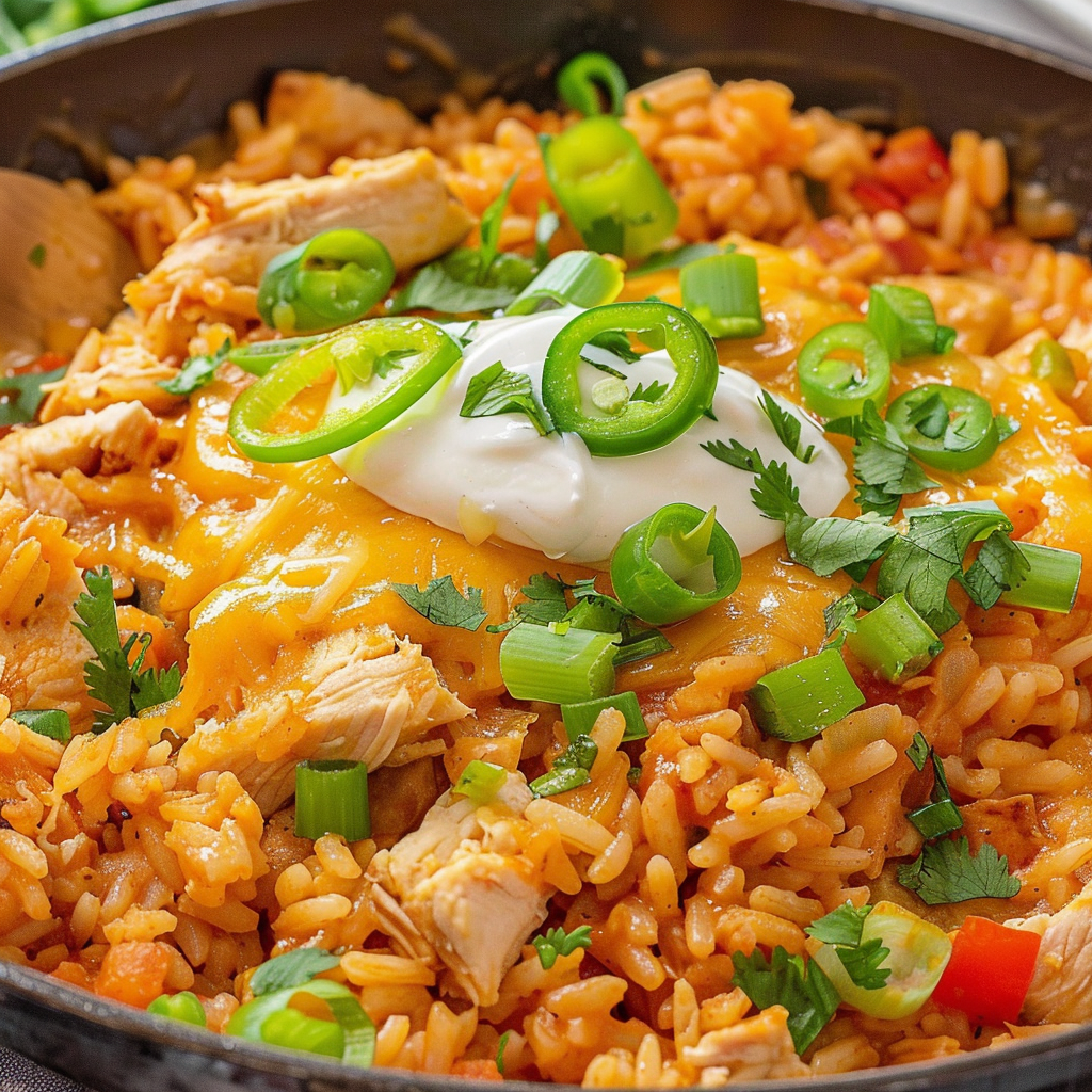 Recipe preparation for 30-Minute One-Pan Chicken Taco Rice
