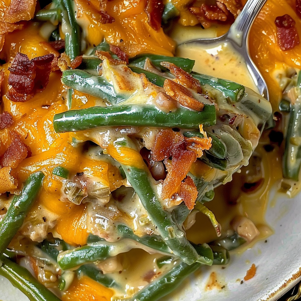 Recipe preparation for Loaded Green Bean Casserole