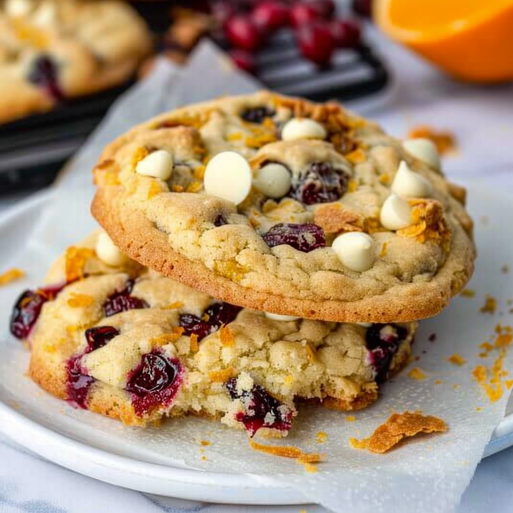 Recipe preparation for Cranberry Orange White Chocolate Cookie Bars