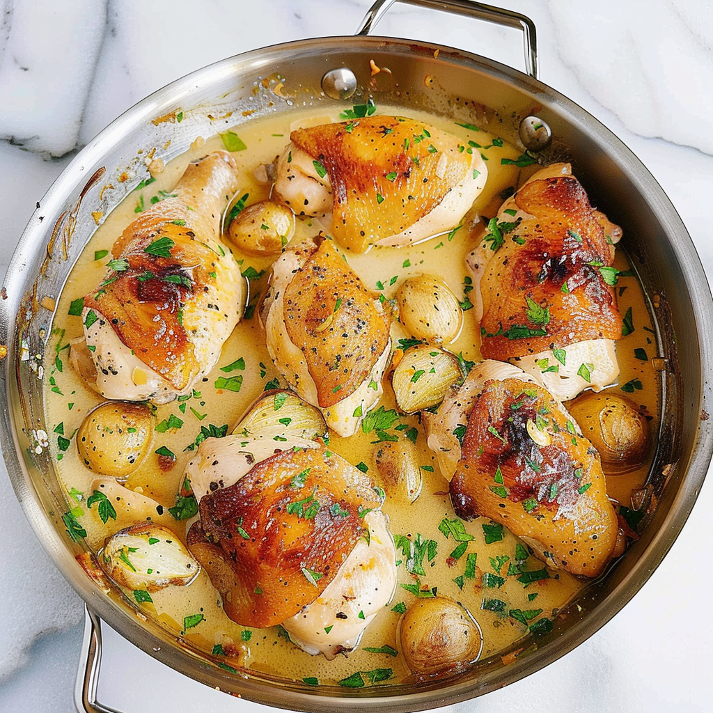 Recipe preparation for Creamy Garlic Butter Chicken