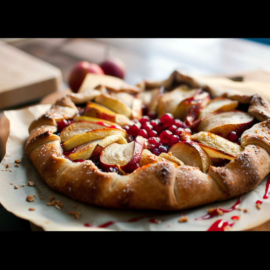 Recipe preparation for Cranberry Pear Galette with Vanilla Glaze
