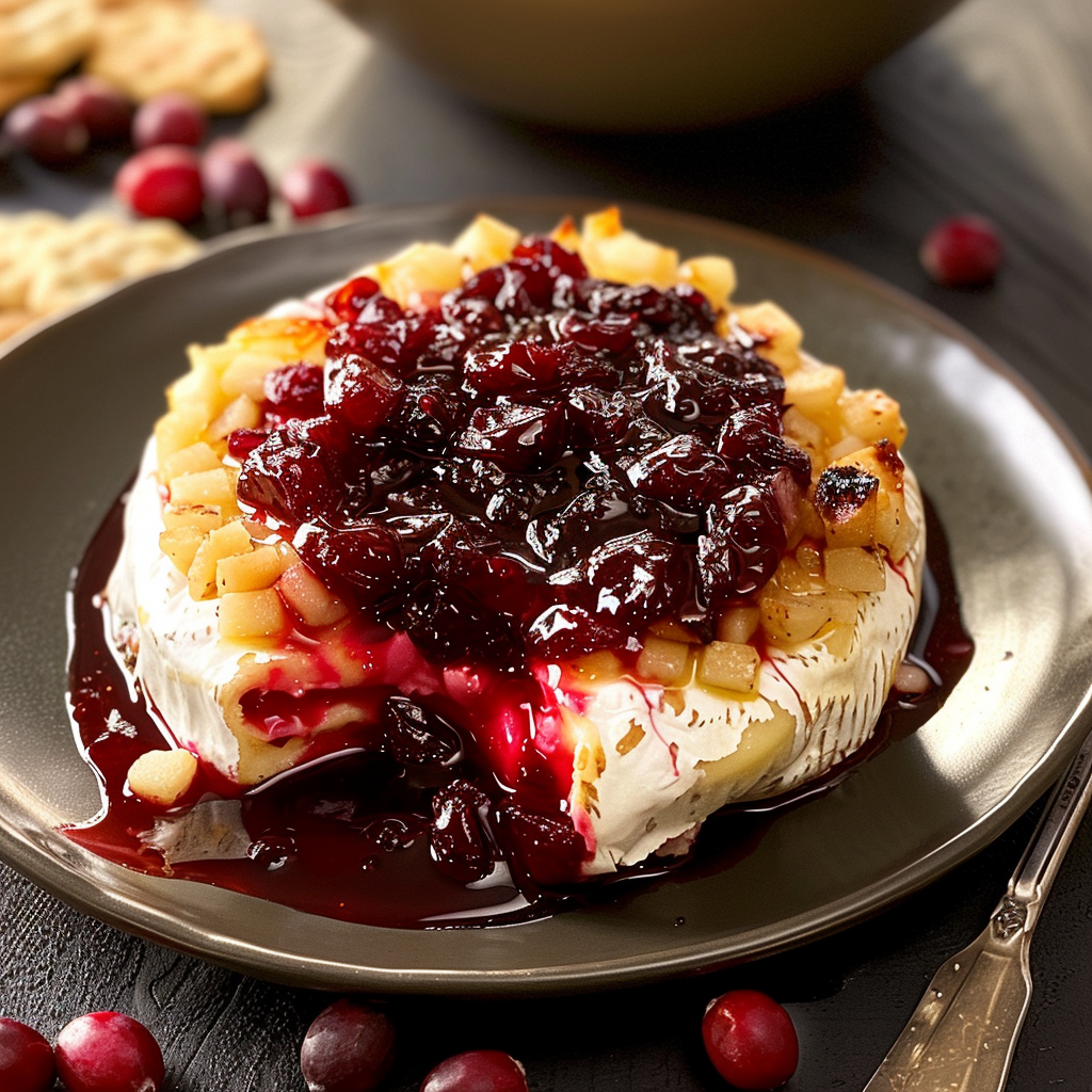 Recipe preparation for Cranberry Baked Brie