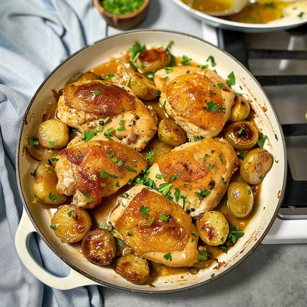 Recipe preparation for Chicken Vesuvio