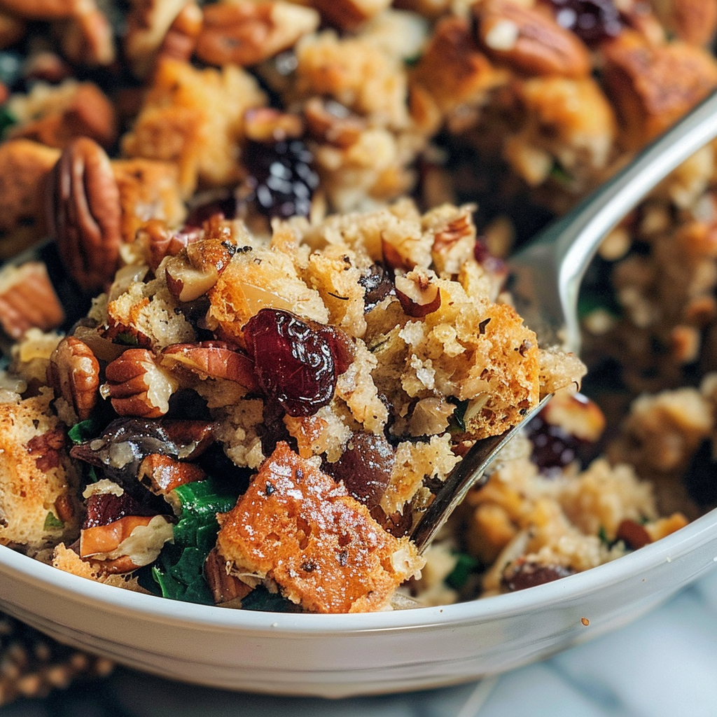 Recipe preparation for Cranberry Pecan Stuffing