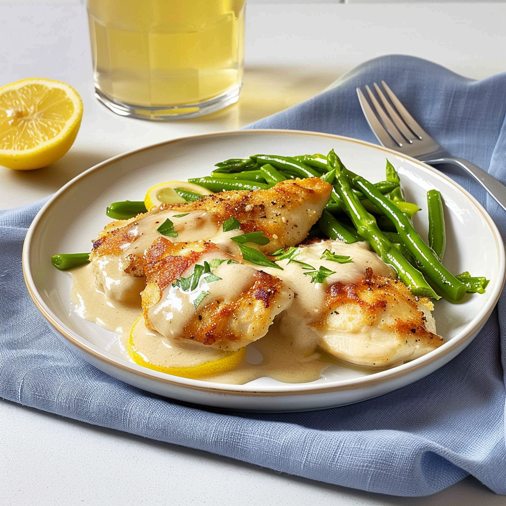 Recipe preparation for Creamy Parmesan Lemon Chicken
