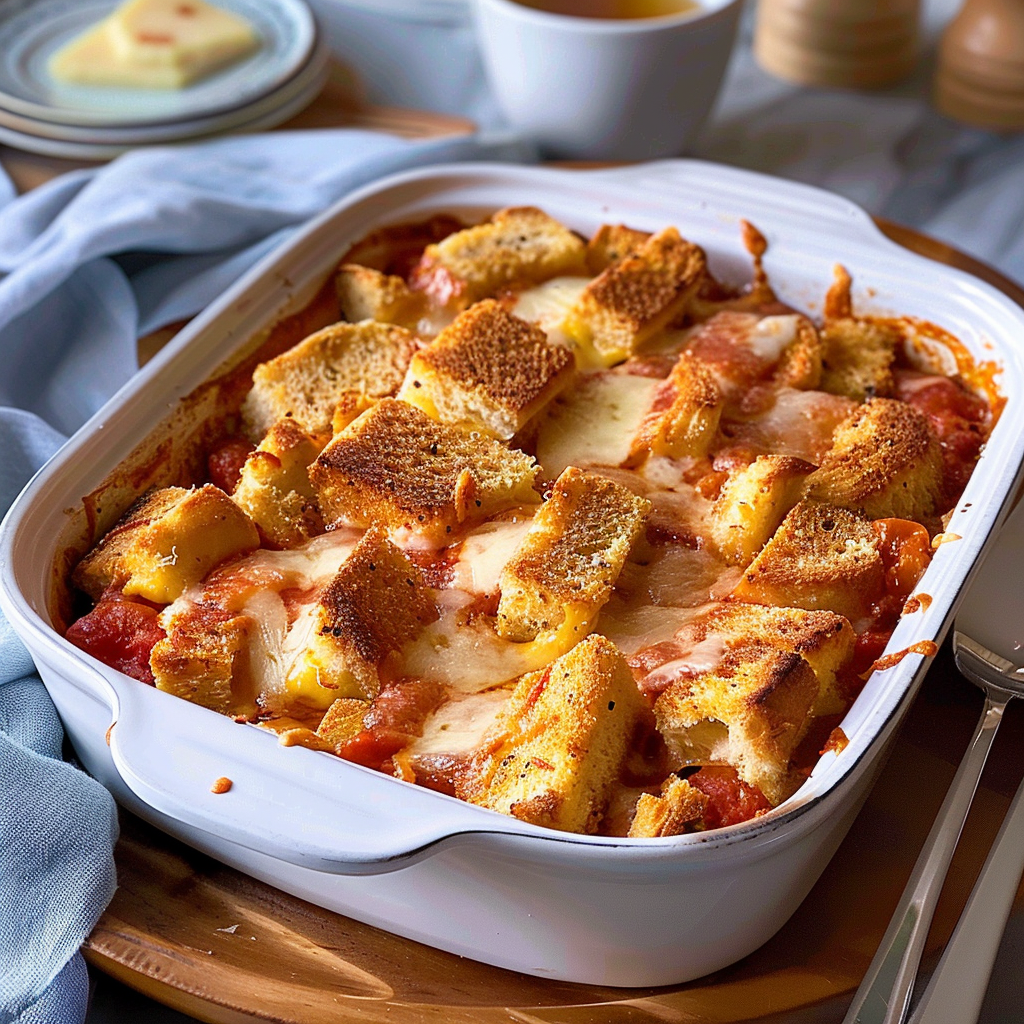 Recipe preparation for Grilled Cheese Casserole