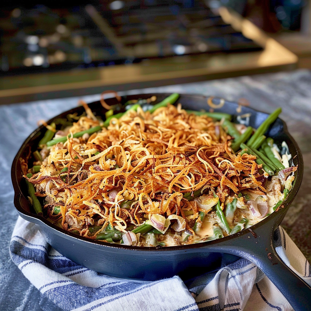 Recipe preparation for Green Bean Casserole