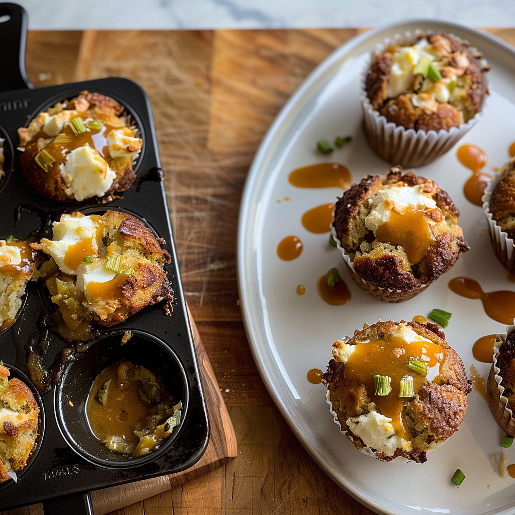 Recipe preparation for Stuffing Muffins