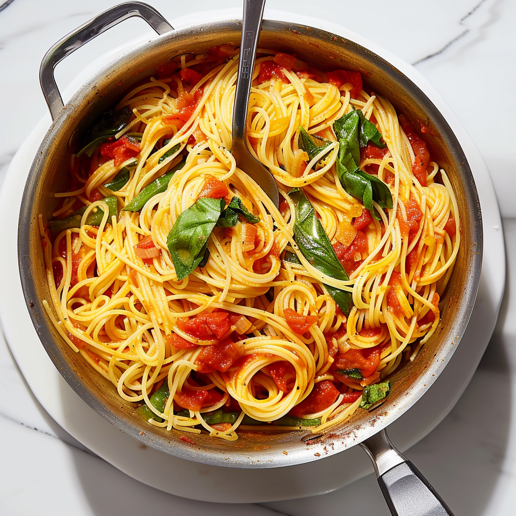 Recipe preparation for One-Pot Spaghetti