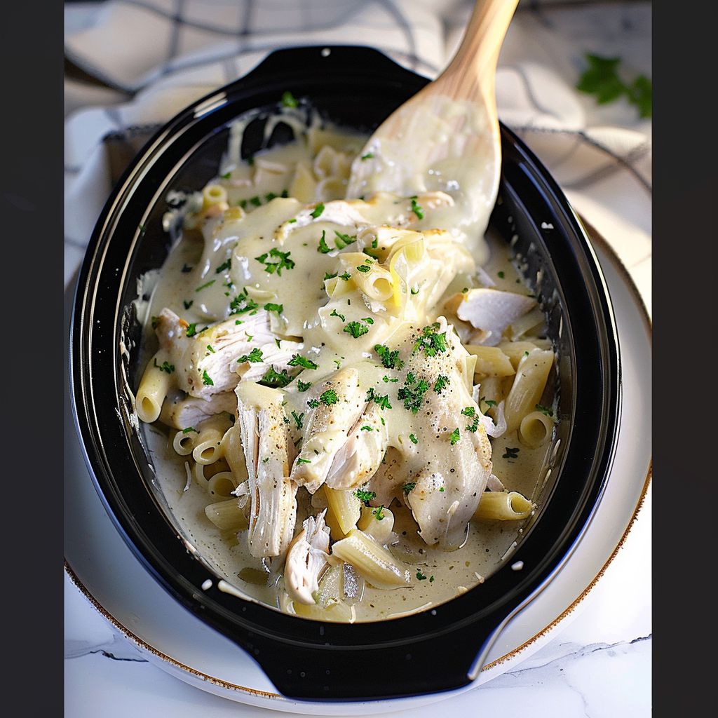Recipe preparation for Creamy Crock Pot Ranch Chicken