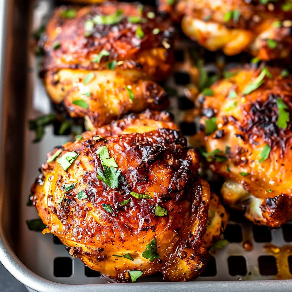 Recipe preparation for Air Fryer Dinner Crispy Chicken Thighs