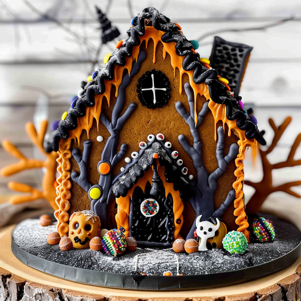 Recipe preparation for Halloween Baking Haunted House Gingerbread