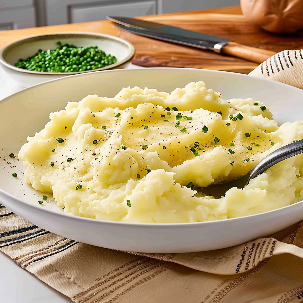 Recipe preparation for Thanksgiving Side Dish Garlic Mashed Potatoes