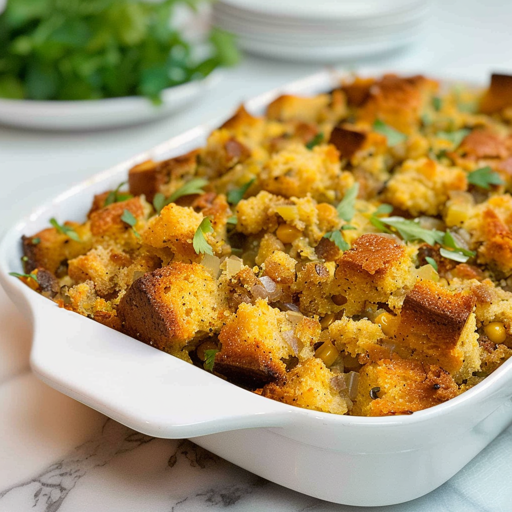 Recipe preparation for Gluten Free Thanksgiving Cornbread Stuffing