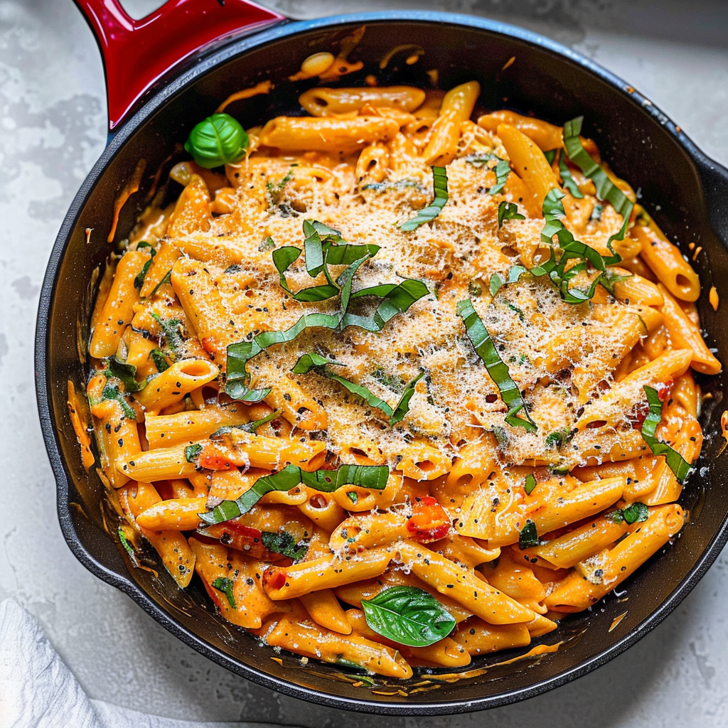 Recipe preparation for One-Pan Creamy Pasta