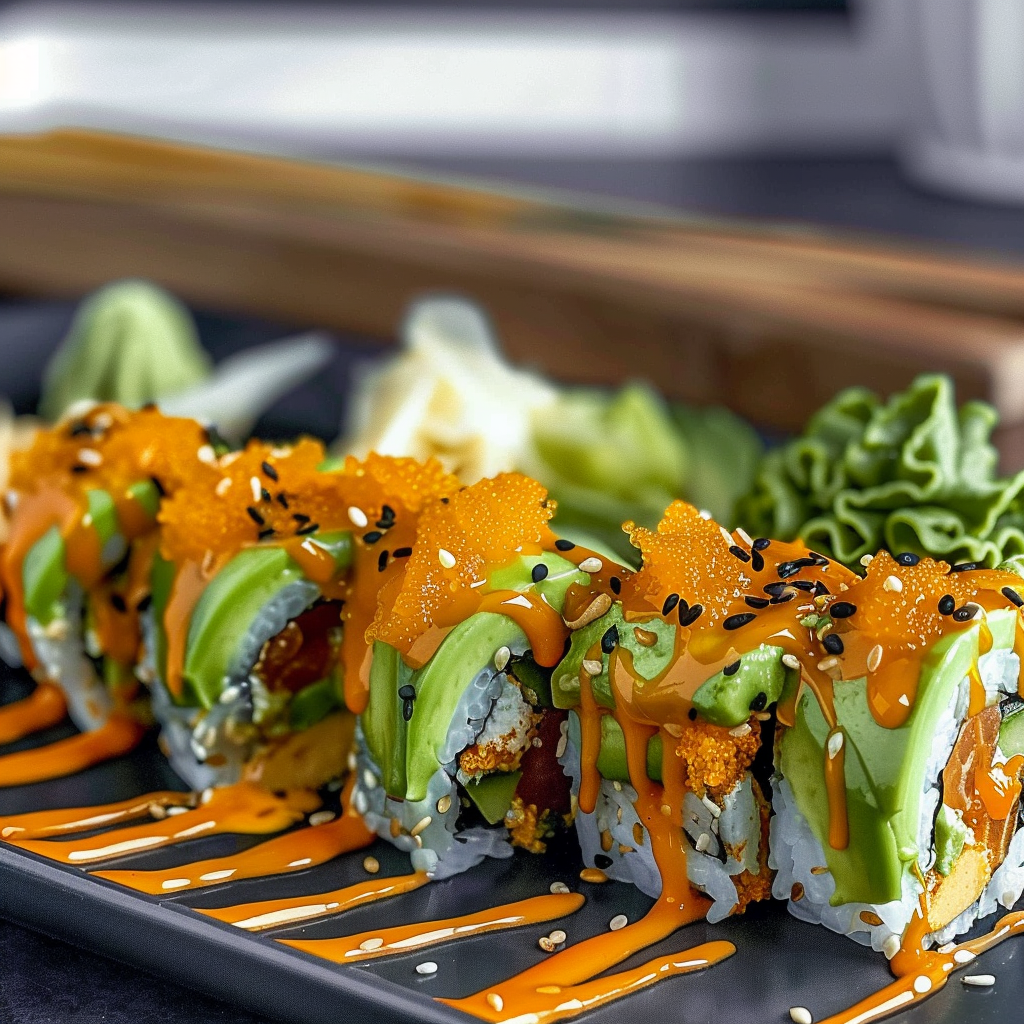 Recipe preparation for Homemade Dragon Sushi