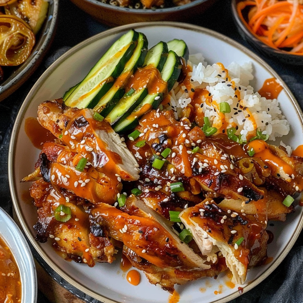 Recipe preparation for Korean Bbq Rotisserie Chicken