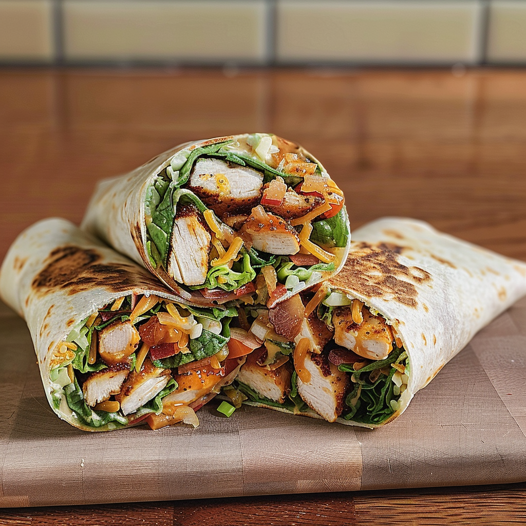 Recipe preparation for Crispy Ranch Chicken Wrap