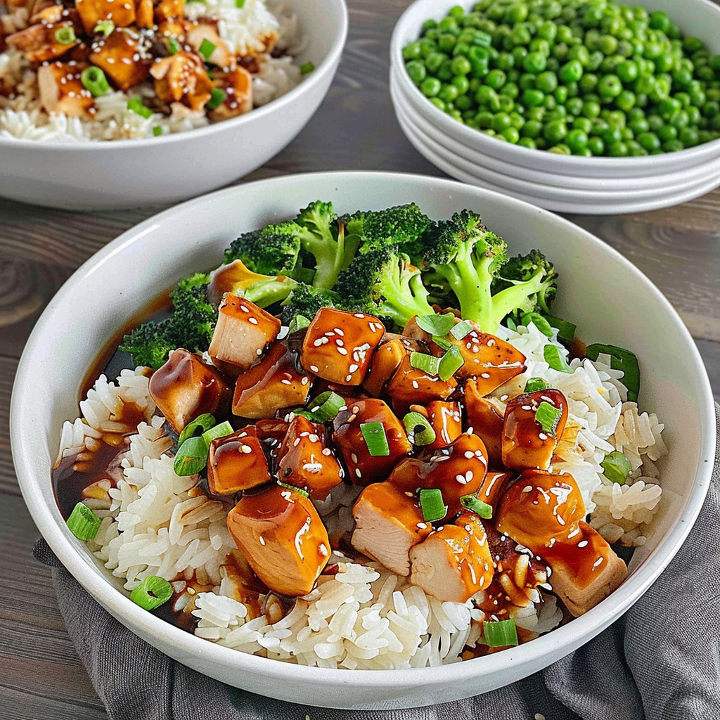 Recipe preparation for Teriyaki Chicken Rice Bowl