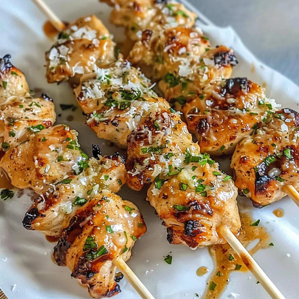 Recipe preparation for Ranch Garlic Parmesan Chicken Skewers