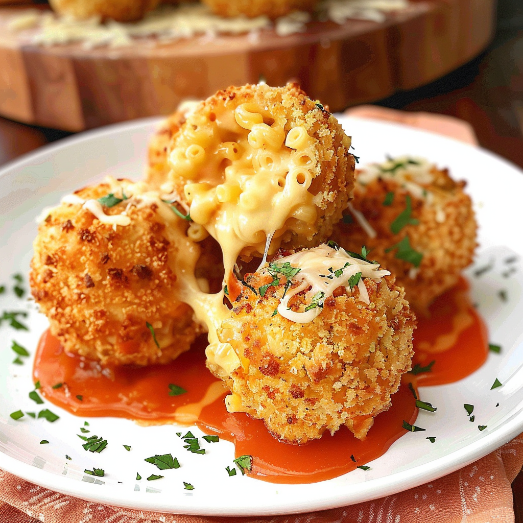 Recipe preparation for CHEESECAKE FACTORY AIR FRYER FRIED MACARONI AND CHEESE BALLS