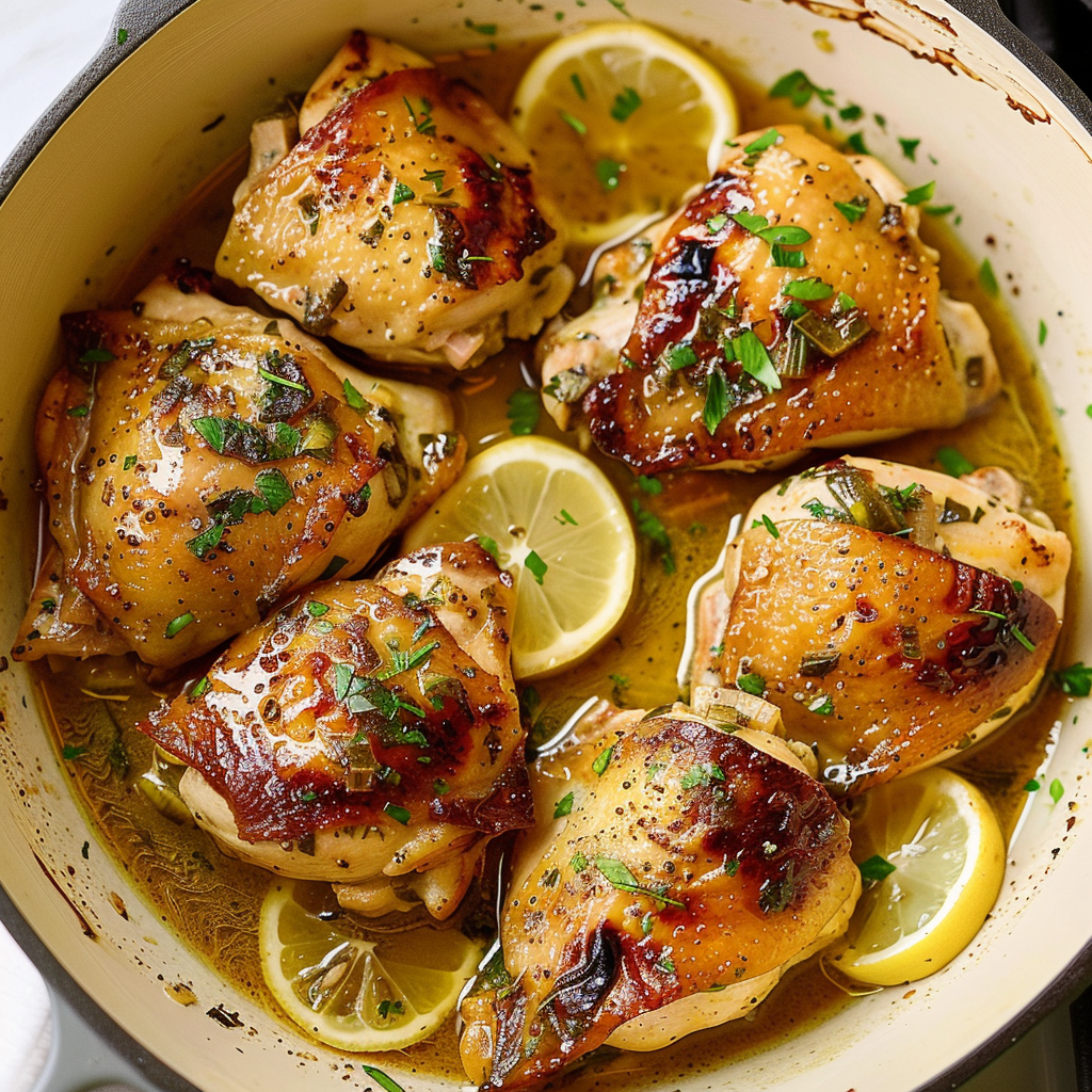 Recipe preparation for Lemon-Dill Crispy Chicken Thighs with Brussels Sprout Hash