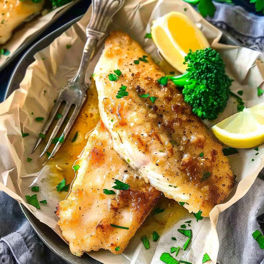 Recipe preparation for Five-Ingredient Garlic Butter Tilapia with Broccoli