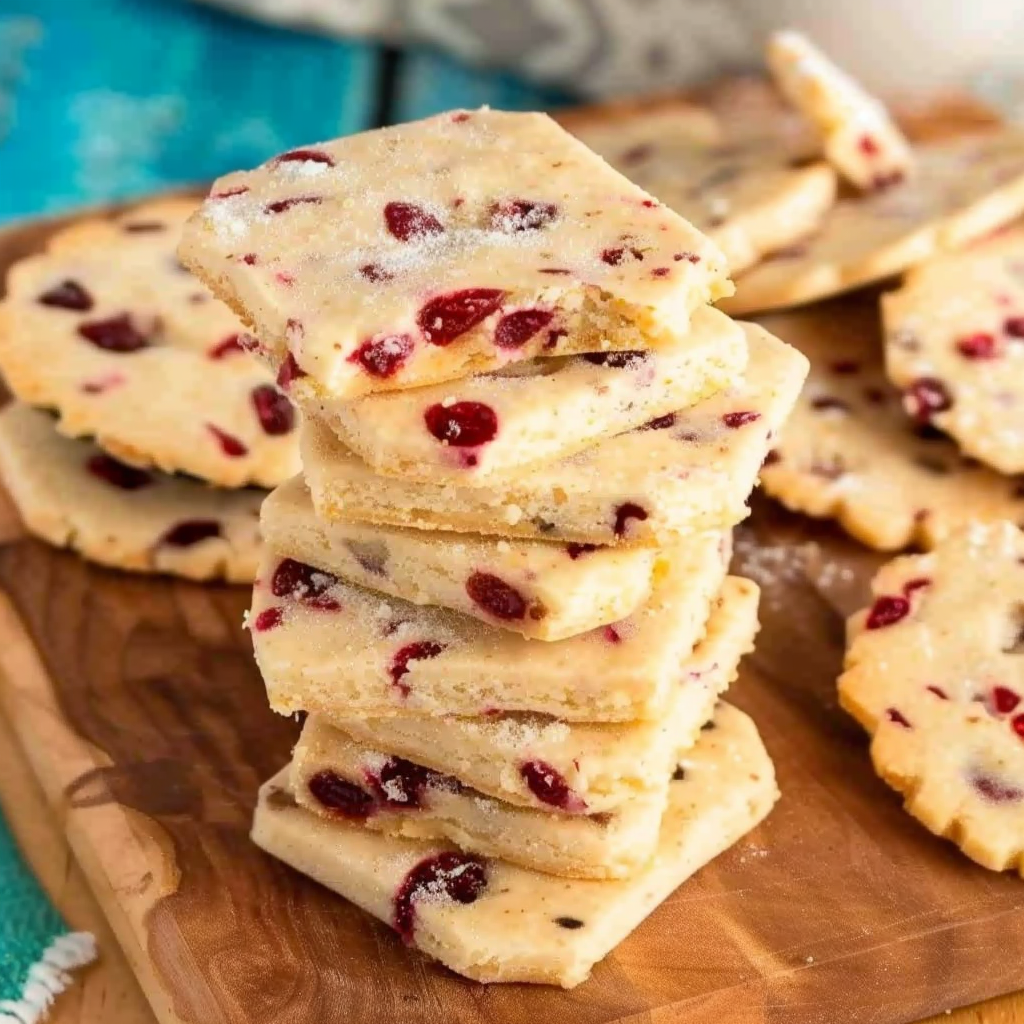 Recipe preparation for White Chocolate Cranberry Shortbread Stars
