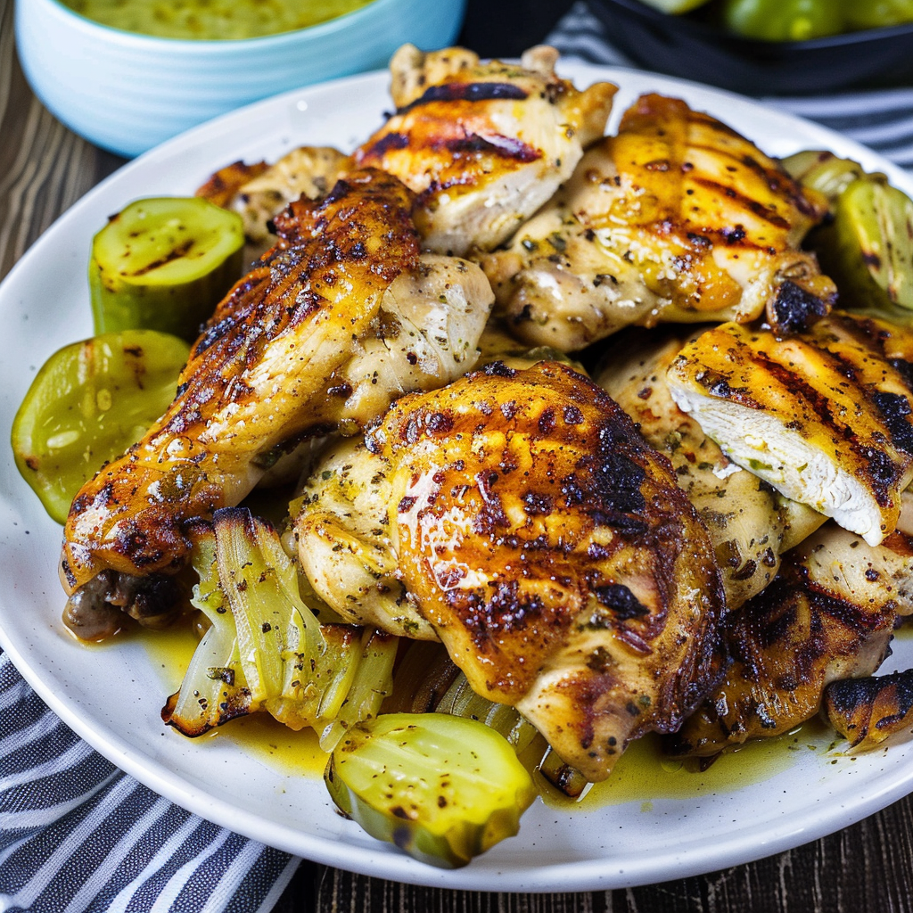 Recipe preparation for Pickle Brine Roast Chicken with Dill & Lime