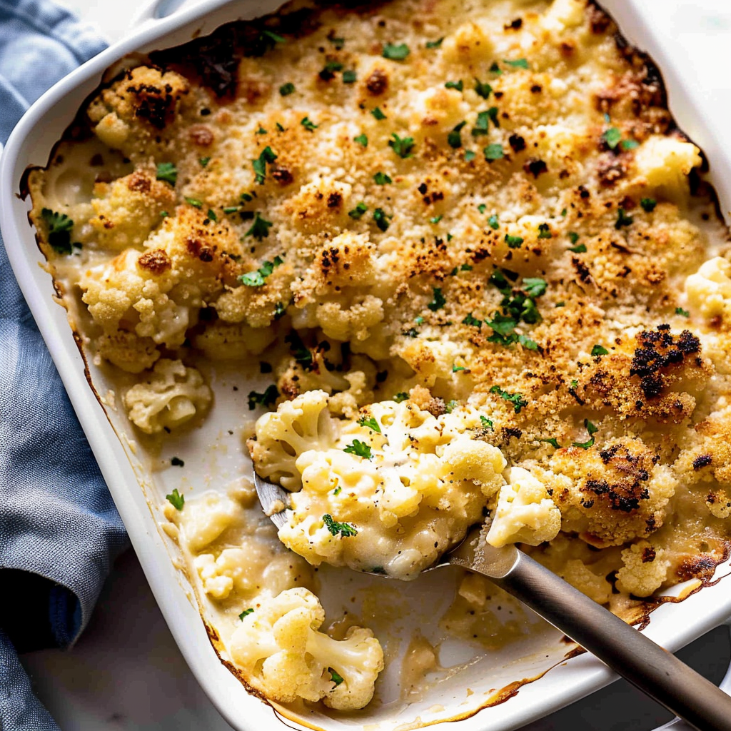 Recipe preparation for Brown Butter Cauliflower Gratin