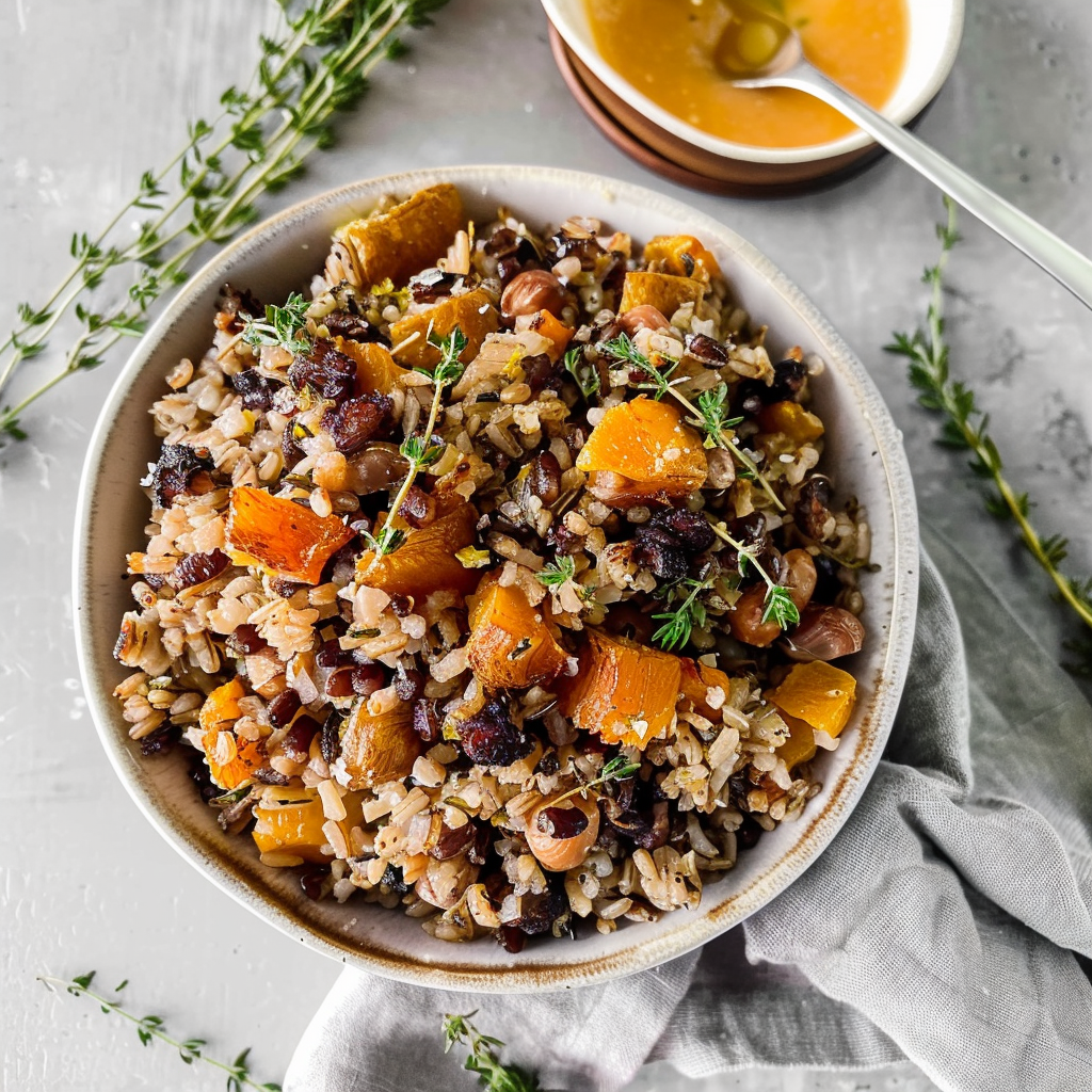 Recipe preparation for Chestnut & Wild Rice Stuffing CupsChestnut & Wild Rice Stuffing Cups