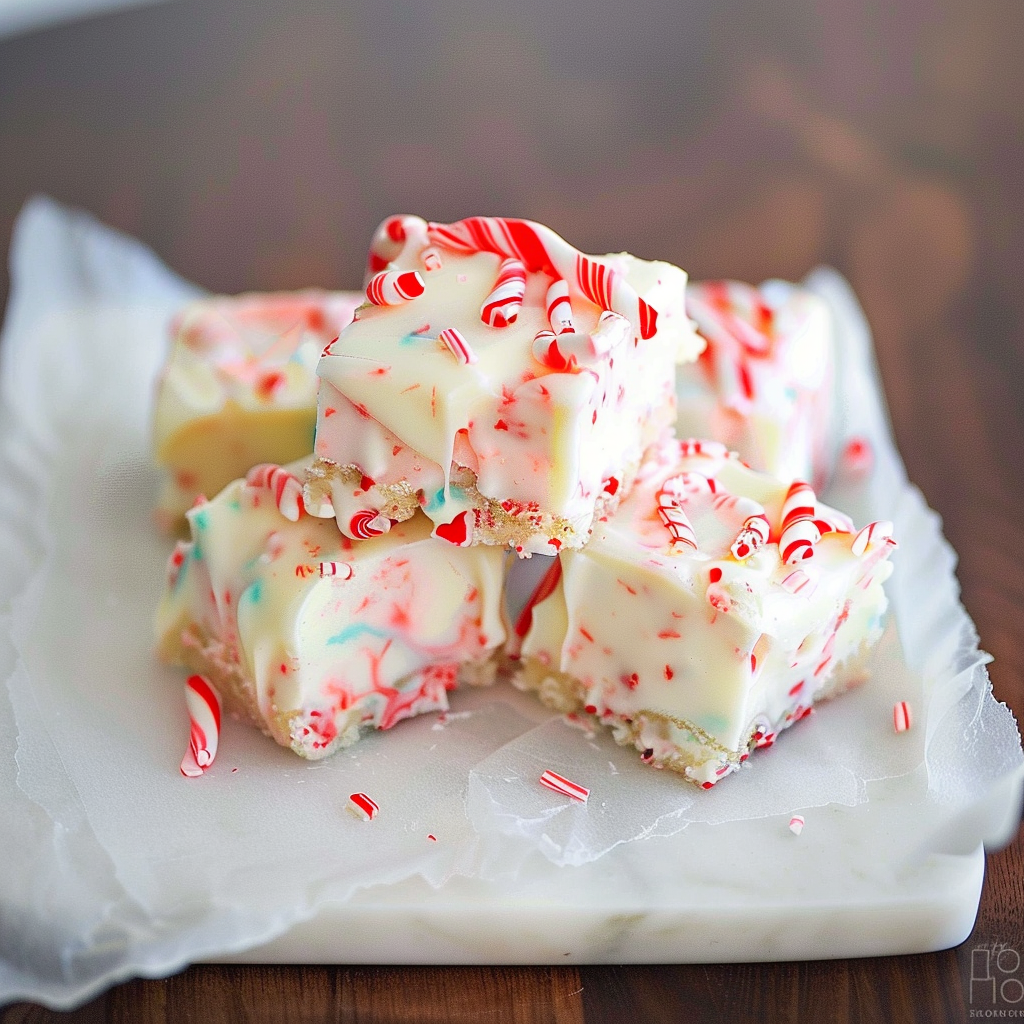 Recipe preparation for Candy Cane Fudge