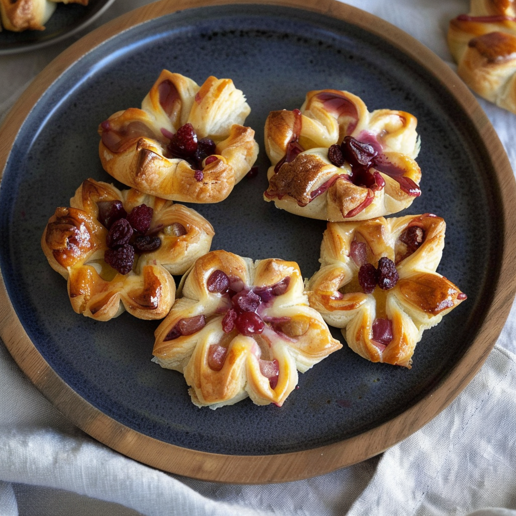 Recipe preparation for Puff Pastry Flower Tarts