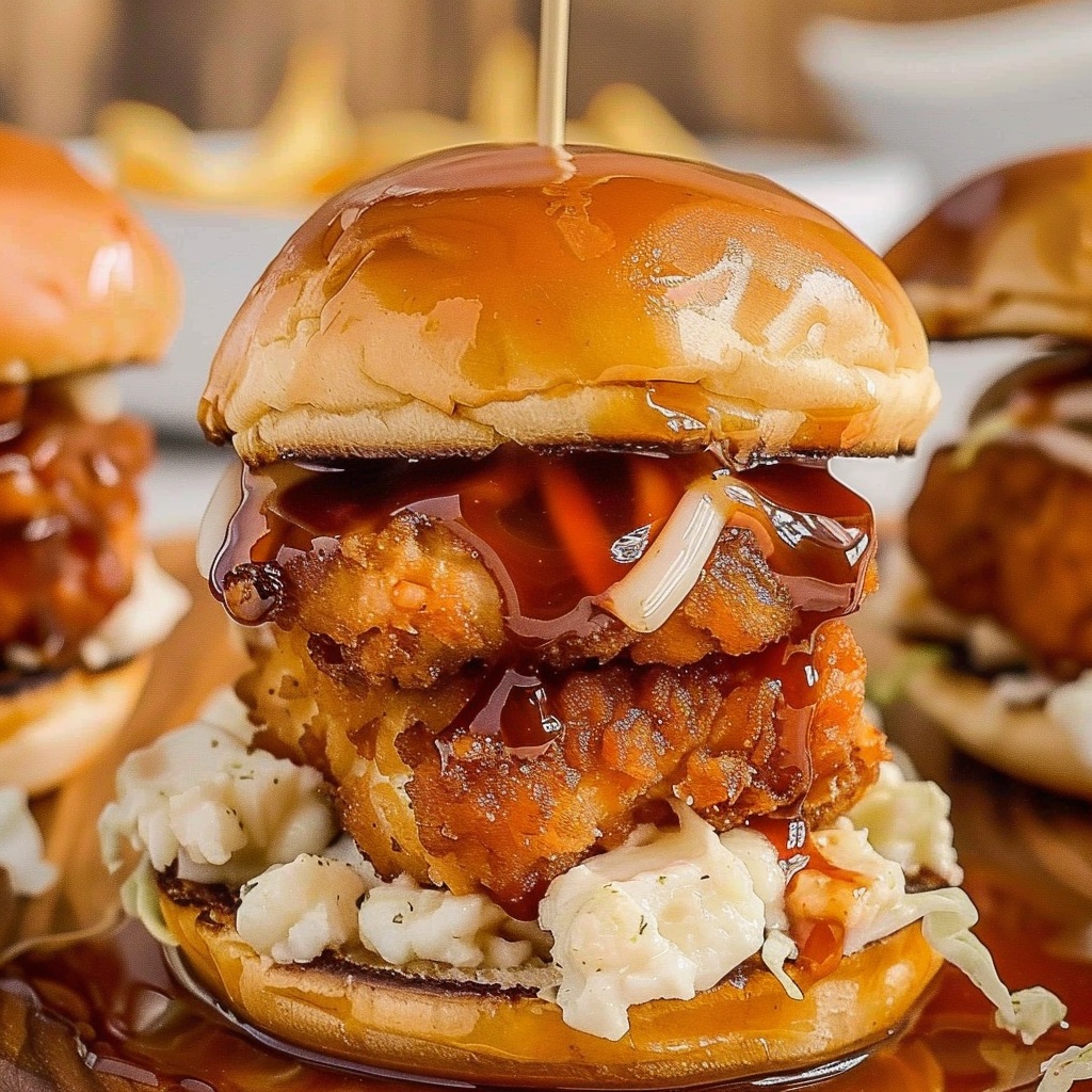 Recipe preparation for Hot Honey Chicken Sliders