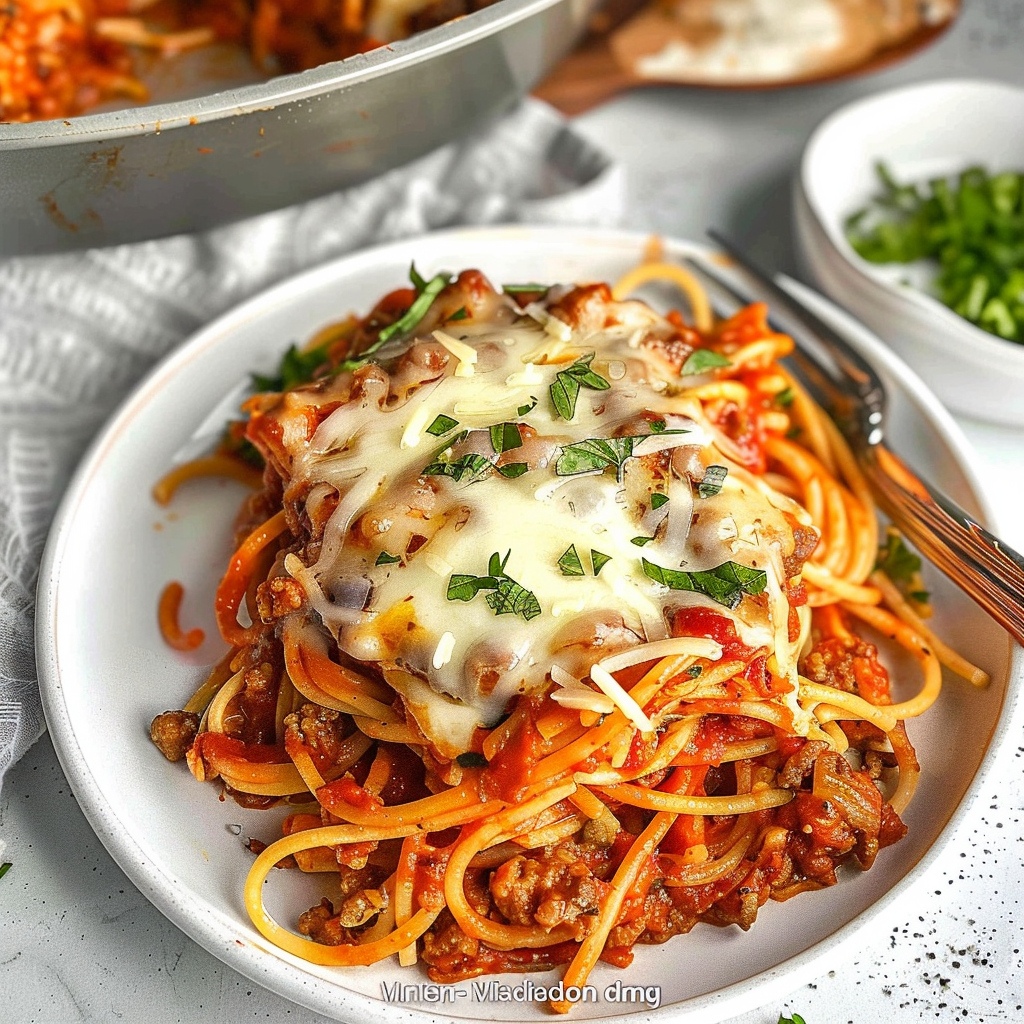 Recipe preparation for Million Dollar Spaghetti