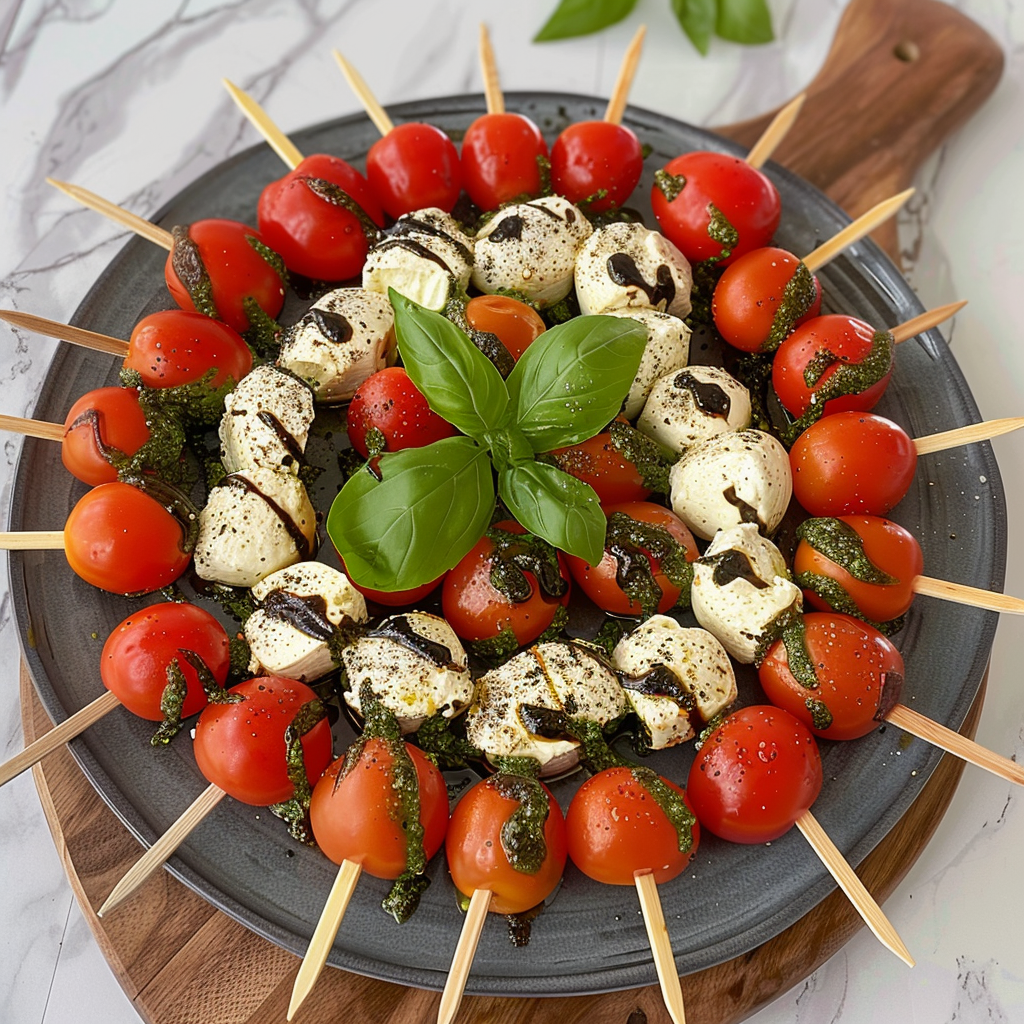 Recipe preparation for Christmas Caprese Wreath