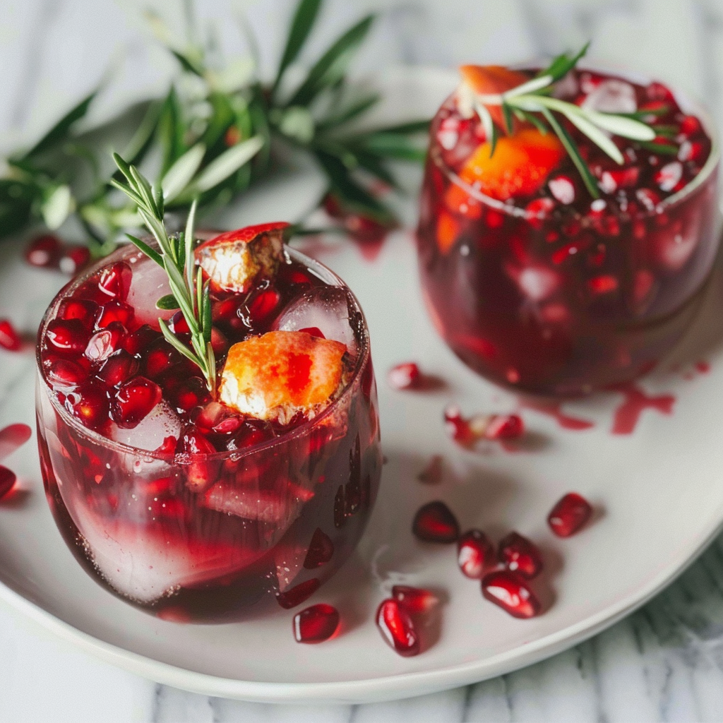 Recipe preparation for Festive Pomegranate