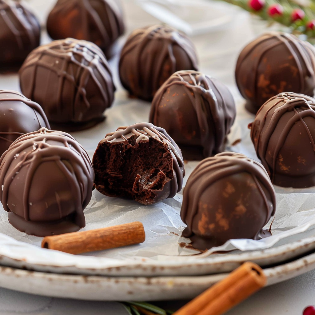 Recipe preparation for Dark Chocolate Truffles