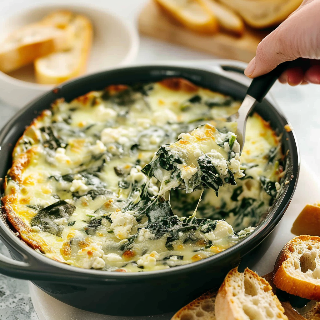 Recipe preparation for Hot Spinach Dip