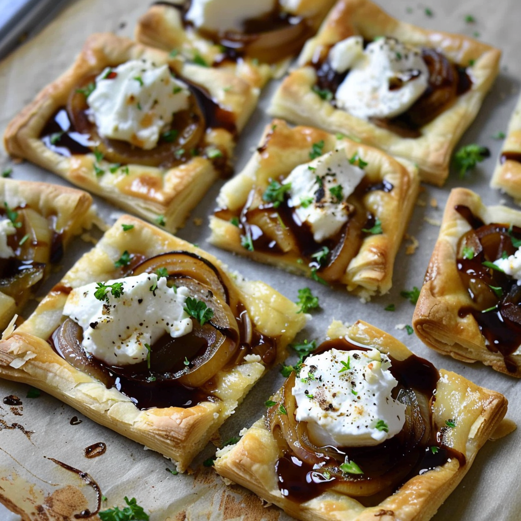 Recipe preparation for Caramelized Onion and Goat Cheese Tart