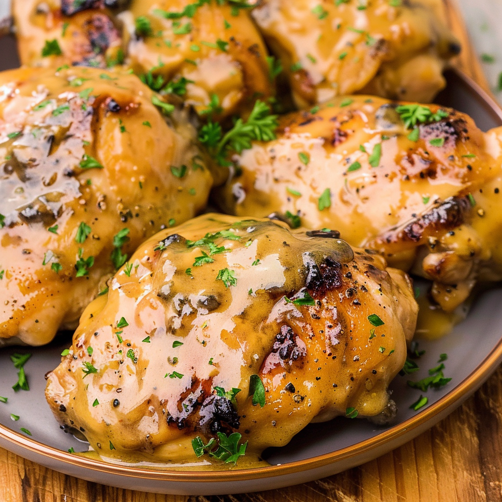 Recipe preparation for Slow Cooker Honey Mustard Chicken Thighs