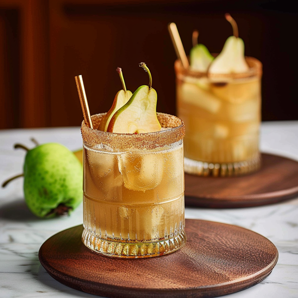 Recipe preparation for Spiced Pear and Ginger Cooler