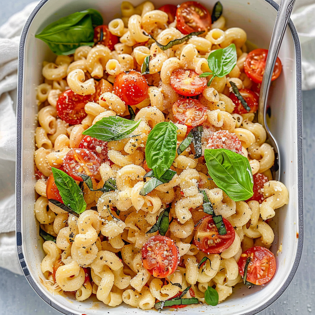 Recipe preparation for Baked Feta Pasta with Cherry Tomatoes and Olives