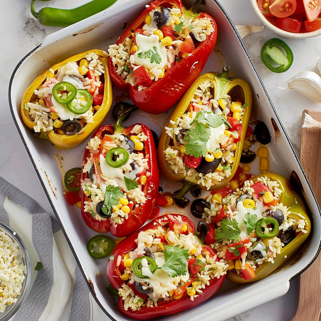 Recipe preparation for Stuffed Bell Peppers