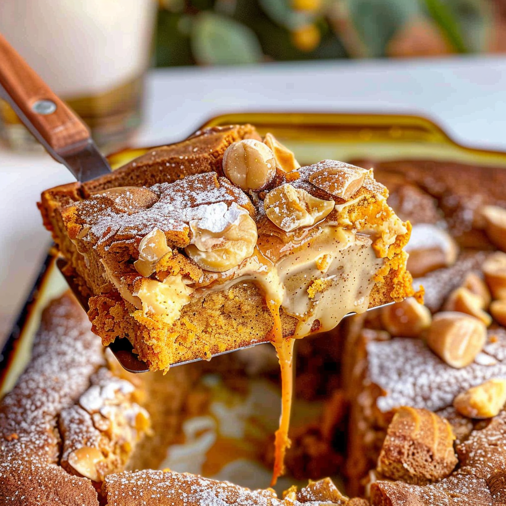 Recipe preparation for Pumpkin Spice Earthquake Cake