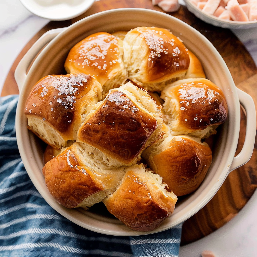 Recipe preparation for Honey-Butter Sweet Potato Rolls