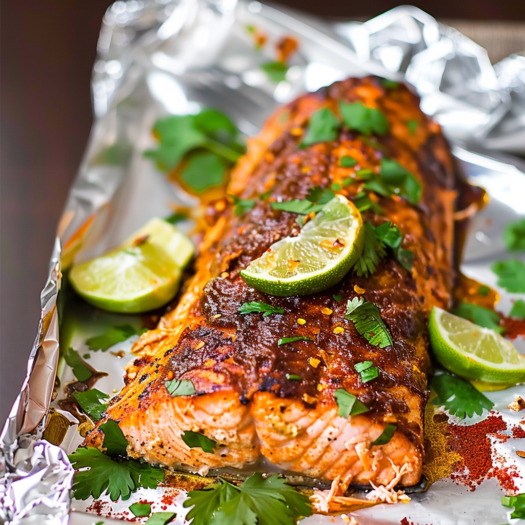 Recipe preparation for Spiced Roast Side of Salmon