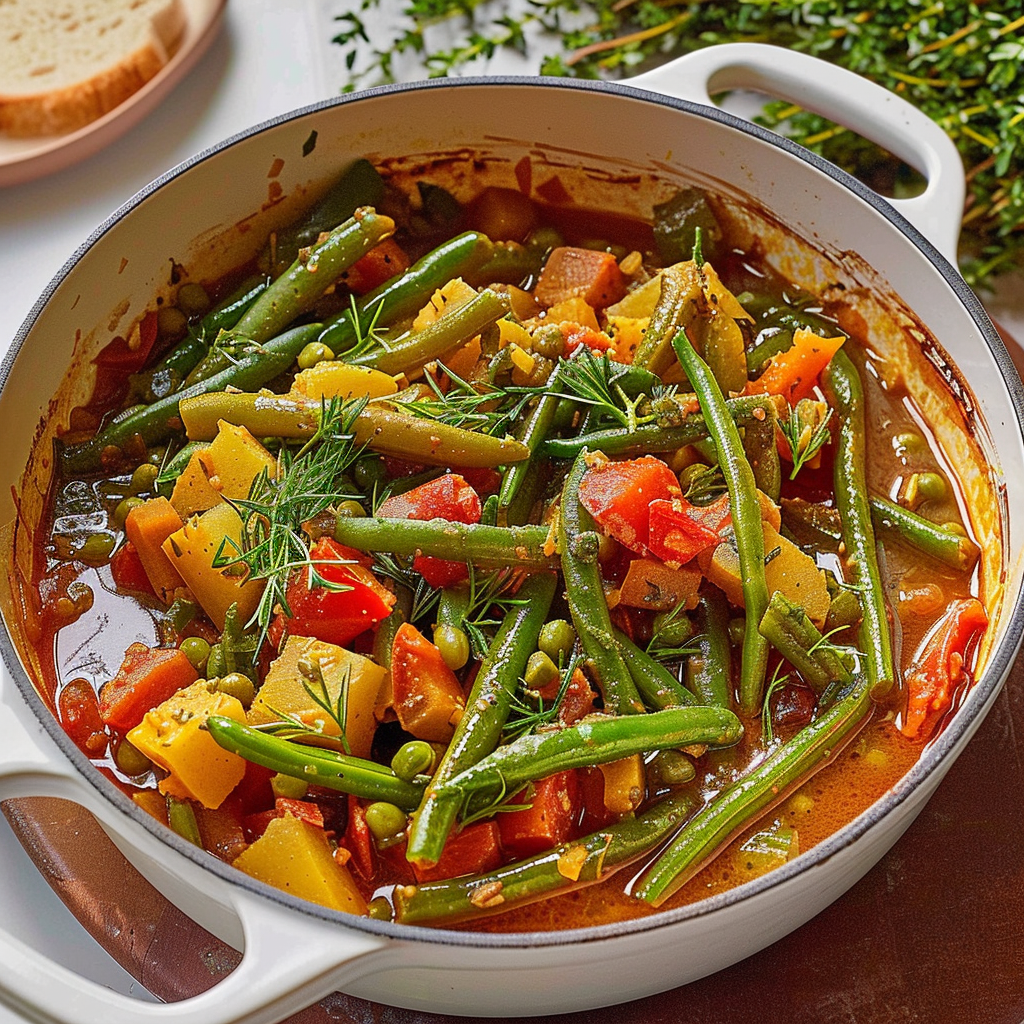 Recipe preparation for Greek Green Bean