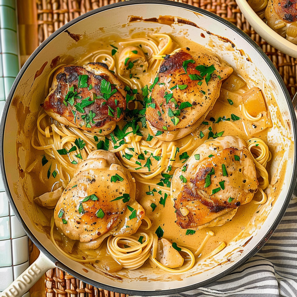 Recipe preparation for 20-Minute Creamy Mustard Chicken Thighs