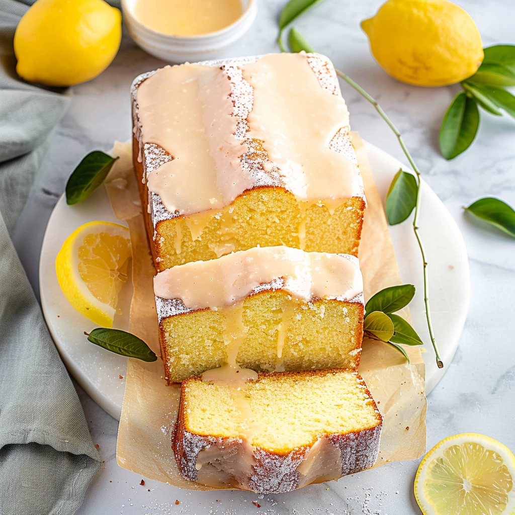 Recipe preparation for Lemon-Glazed Pound Cake